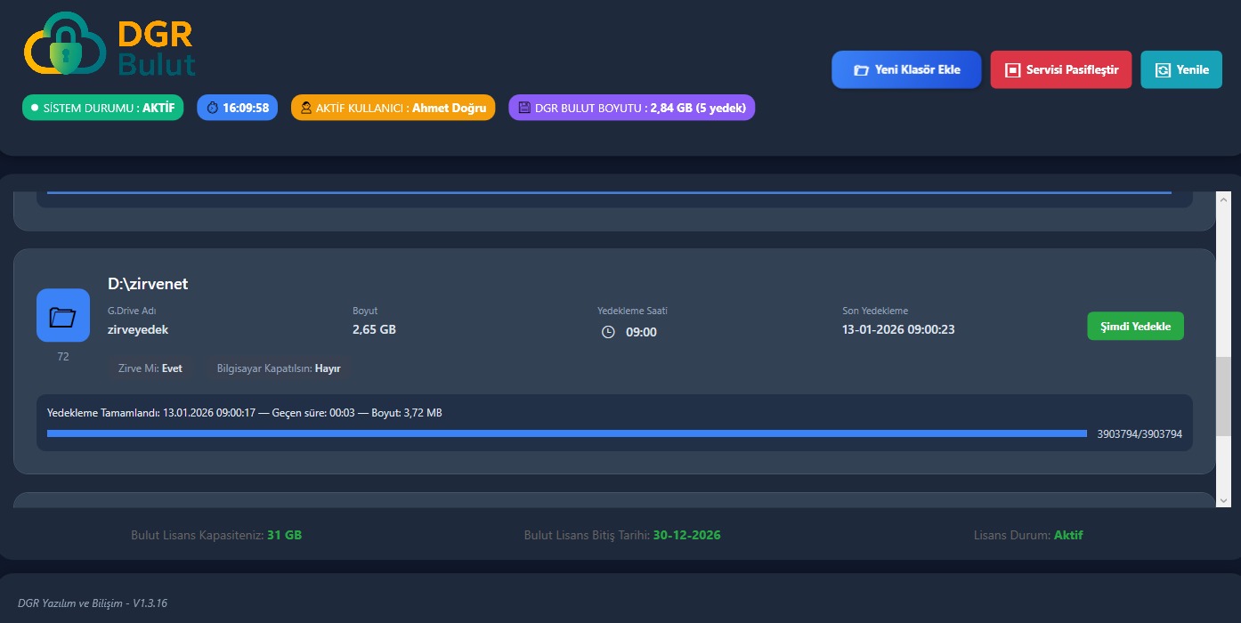 Masaüstü uygulaması ekran görüntüsü
